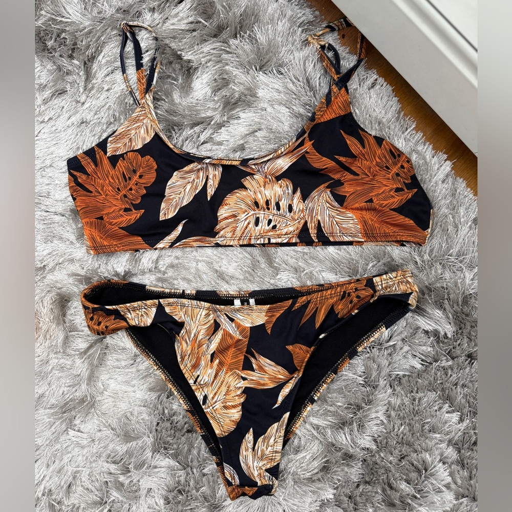 Pretty Little Thing Tropical Leaf Print Bikini Set